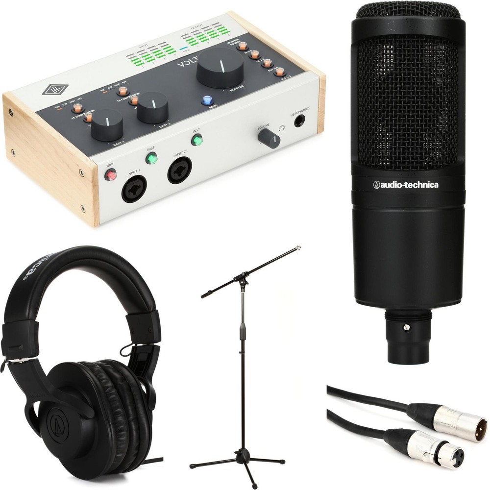Universal Audio Volt 476 USB-C Audio Interface and Audio-Technica AT2020 Mic