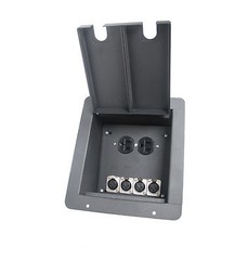 2 Recessed Stage Pocket Floor Box 4 XLR Female Mic Connectors & AC by Elite Core