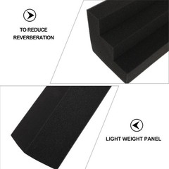 Useful Corner Bass Trap Sound Absorbing Acoustic Foamed Tile for Studio (Black)