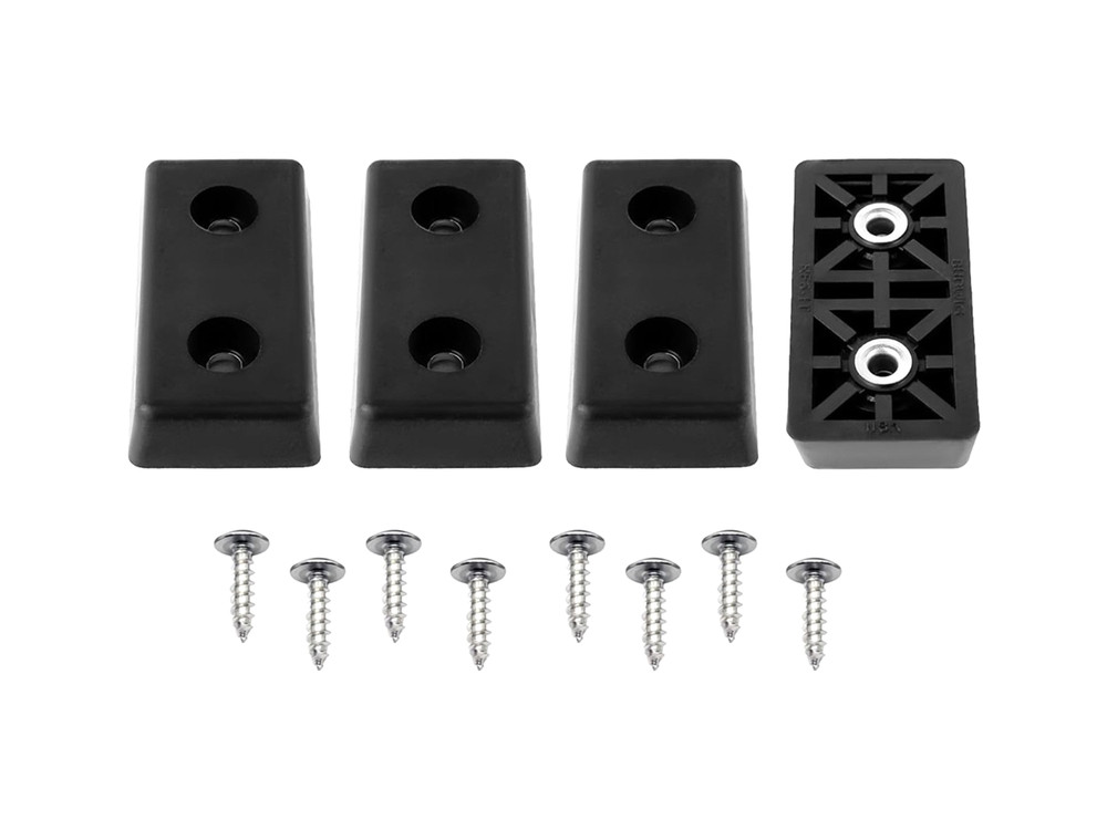4 Medium Rectangular Rubber Feet Bumper w/Metal Insert & Screws – US Made