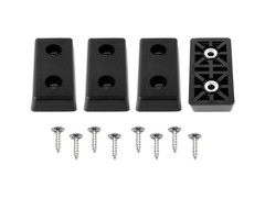4 Medium Rectangular Rubber Feet Bumper w/Metal Insert & Screws – US Made
