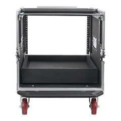 Sound Town 10U Rack Case w/ 2U Drawer, 11U Slant Mixer Top, DJ Table MR-DR10U