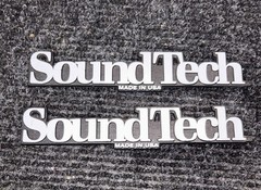 SoundTech STS Speaker Plastic Badges STS White SoundTech 8.5”x1.5” PAIR