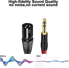 (2PACK/2FT) XLR to 1/4 TRS Stereo Adapter,Xlr Male to 1/4 Inch (6.35Mm) Balanced