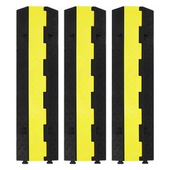 3 Pack 2-Cable Rubber Electrical Wire Cover Cord Protector Ramp 11000 lbs