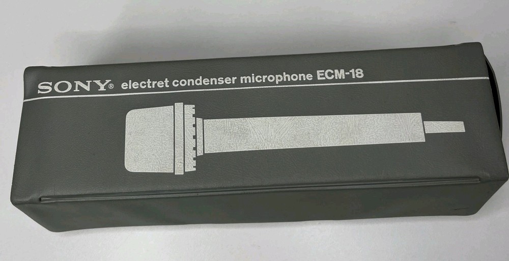 SONY Condenser Microphone ECM-18 Electret w Box Papers Stand