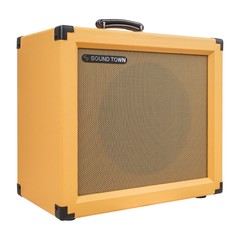 Sound Town 1 x 12″ 65W Open-back Guitar Speaker Cabinet, Orange (GUC112OBOR)