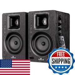 Larksound Active Bookshelf Speakers For Turntable Powered Pc Tv Audio Aluminum