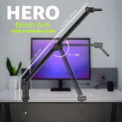 IXTECH Boom Arm Mic Stand with Extension High Profile, 3 WITH EXTENSION TUBE
