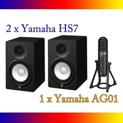 2 x Yamaha HS7 Studio Active Monitor Speakers + 1 x Yamaha AG01 USB-C Microphone
