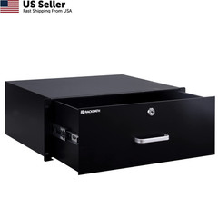 RackPath 4U Rack Mount Drawer for 19 Inch AV/Network/DJ Equipment 4U, Black