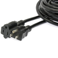 10 Ft. Outlet Saver Black NEMA 5-15P to 5-15R 16/3 Power Extension Cord
