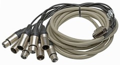 AudioScience ASI6644 AES Digital Audio XLR Breakout Cable HD26 4 Stereo Out 4 In