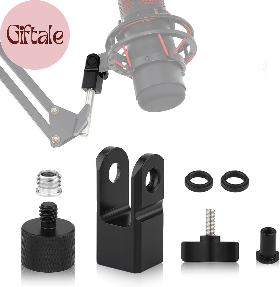 Microphone Mount Adapter for Hyperx Quadcast with 3/8″ or 1/4″ Screw Adapter and