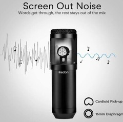 IKEDON USB Condenser Microphone, 192KHZ/24Bit Plug & Play Mic Setup