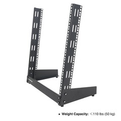 Sound Town 12U 2-Post Desktop Open-Frame Rack, Audio, Network Devices ST2PF-12LW