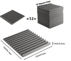 12~96Pack Acoustic Foam Panels Soundproofing Absorbing Noise Cancel Insulation