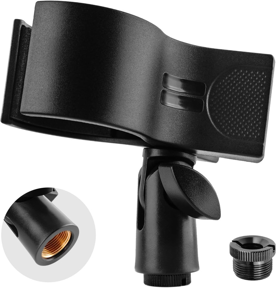 Microphone Holder, Large Mic Accessory Clip for Stands, Fit for Most Condenser a