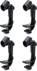 4-Pack Adjustable Drum Microphone Rim Mount Clips Snare Tom Mic Holder Black Set
