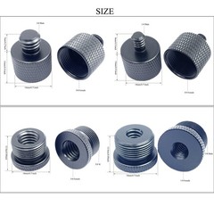 4 PCS Mic Stand Thread Screw Adapter 5/8 3/8 1/4 Inch Male Female Tripod