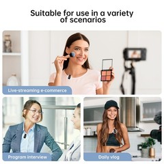 Wireless Microphone for Video Recording – Noise-Cancelling mini Microphone,Po…