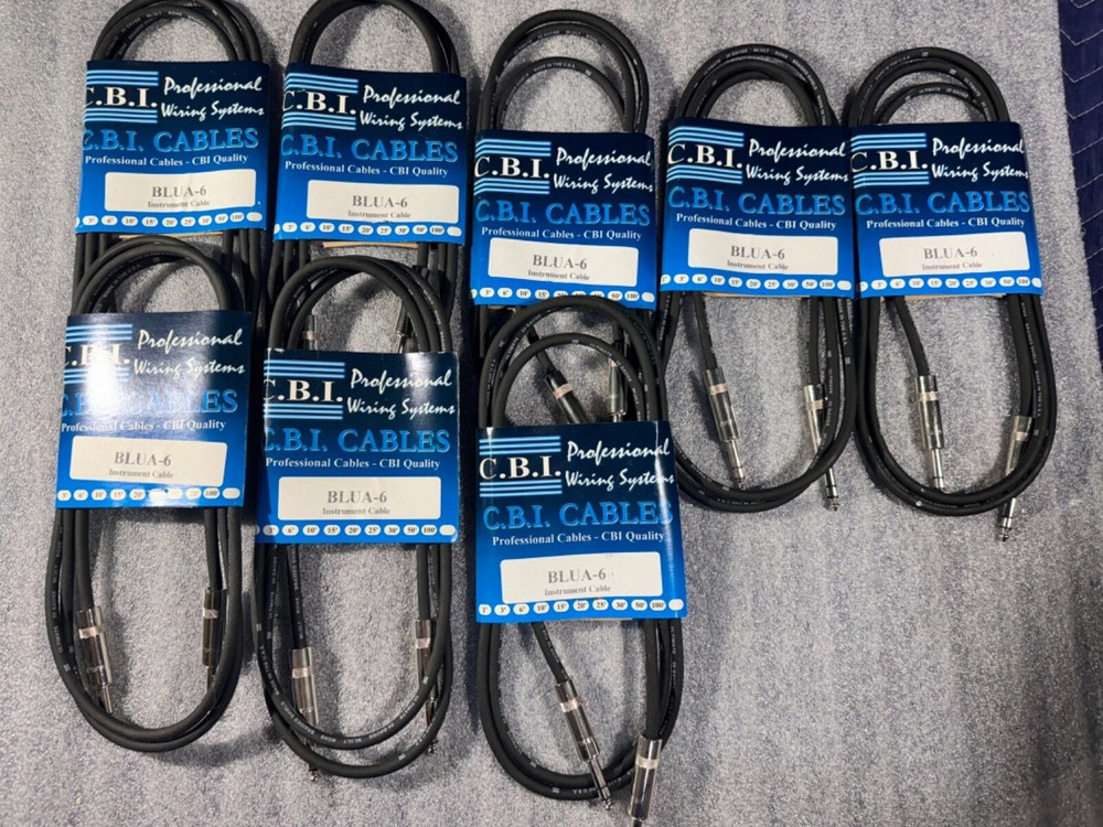 CBI BLUA 1/4″ to 1/4″ Guitar Instrument Cable, 6 Feet. NEW