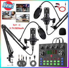 Complete Studio Recording Kit Mixer Condenser Microphone Music Podcast Earphone
