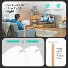 Universal Wood & Metal Speaker Stands Pair – Universal Speaker Stand White