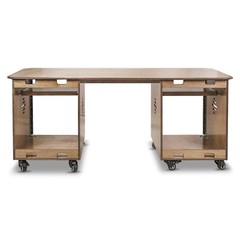 Sound Town DIY Studio Desk w/ Dual 13U Side Cabinets Weathered Brown (SDRK-WS69)