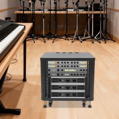 9U Server Rack Server Rack Cabinet Rolling Studio Rack Case Carbon Steel