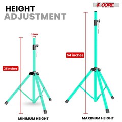 5 Core Speaker Stand Pair Adjustable 4.5Ft PA DJ Tripod Heavy Duty w 35mm Mount