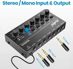 Audio Mixer, DC 5V, 6 Stereo Ultra, Low Noise 6 Channel Line Mixer for Sub-Mi…