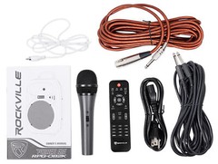 Rockville RPG082K Dual 8″ Powered PA System Speakers/Bluetooth+Mic+Stands+Cables