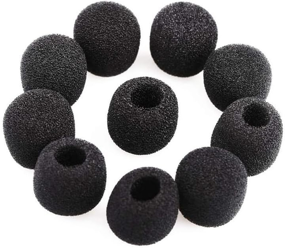 10 Pcs Black Lapel Headset Microphone Windscreen, Microphone Sponge Foam Cover M