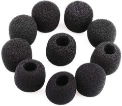10 Pcs Black Lapel Headset Microphone Windscreen, Microphone Sponge Foam Cover M
