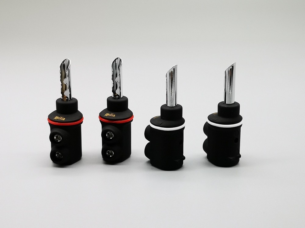 4x Speaker Cable Copper Banana Plug Connector Rhodium Plated