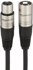 Amazon Basics XLR Male to Female Microphone Cable for Speaker 6 Feet, Black
