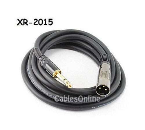 15ft Premium XLR Male to 1/4 inch TRS Male Audio Cable, CablesOnline XR-2015