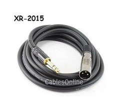 15ft Premium XLR Male to 1/4 inch TRS Male Audio Cable, CablesOnline XR-2015