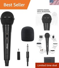 Handheld Wired Microphone, Cardioid Dynamic Vocal Mic with 13ft Cable and ON/…