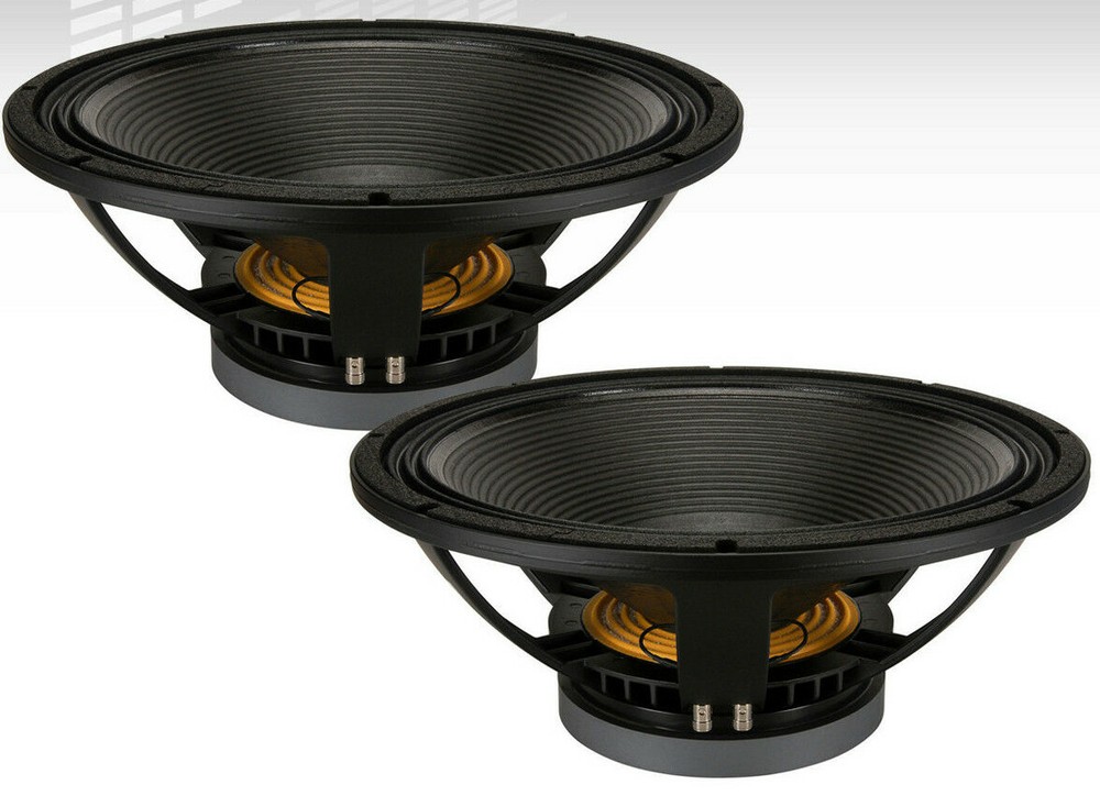 2 x B&C 18TBX100 18″ Low Frequency 2400W Subwoofer 8-Ohms 97.0 dB 35 – 1000 Hz.