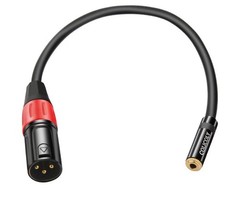 XLR to 3.5mm Audio Adapter 1ft Balanced Stereo Mini Jack Cable