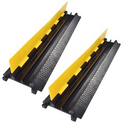 YesSources Cable Ramp Protector 2 Channel Hose Cover Speed Bump for Road,2 Packs
