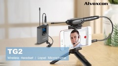 Dual Channel Wireless Lavalier Microphone System – Volume Control for iPhone, DS