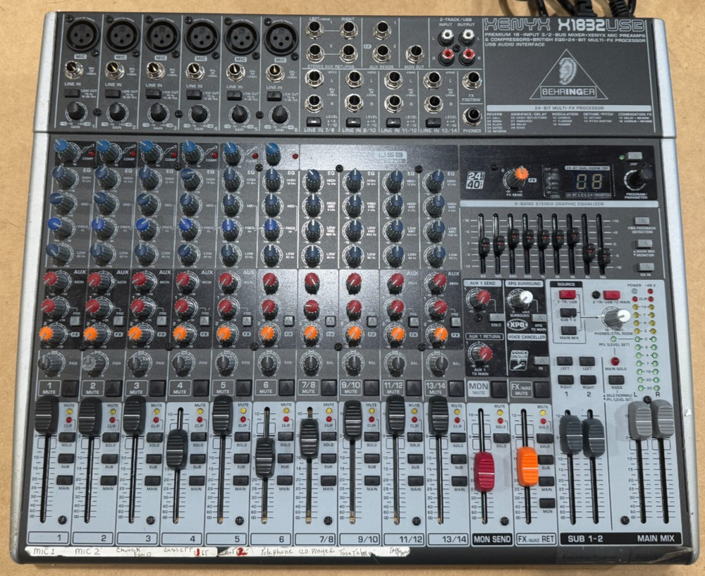 Behringer X1832USB 18-Input Mixer Used Good Condition