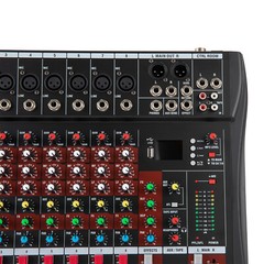 Pro 8 Channel Bluetooth Studio Audio Mixer Live Sound Mixing Console with USB