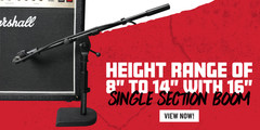 Gator Rok-It Series Low-Profile Microphone Stand with 16″ Adjustable Boom Arm