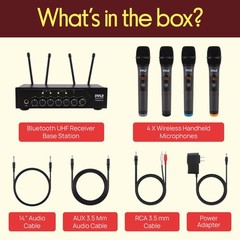 Pyle Wireless Microphones, Professional UHF Dual Microphones One Size, Black