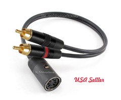 Din-7 F to 2 RCA Male Bang & Olufsen Grade Audio Cable , 1ft.