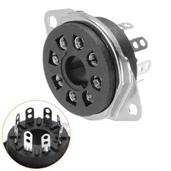 10 Pcs Tube Socket Bakelite Vacuum Tube Protect Tube 8 Pin Socket Black